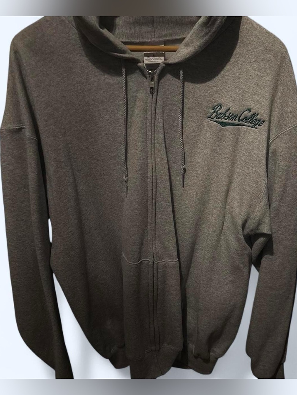 Men's Gray Babson College Full-Zip Hoodie Sweater